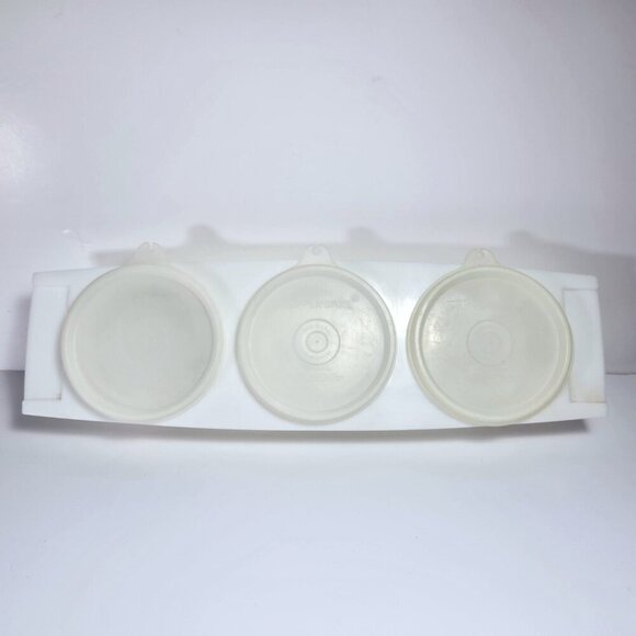 Tupperware Condiment Relish Caddy Container #732 White with Lids Vintage - Picture 5 of 8